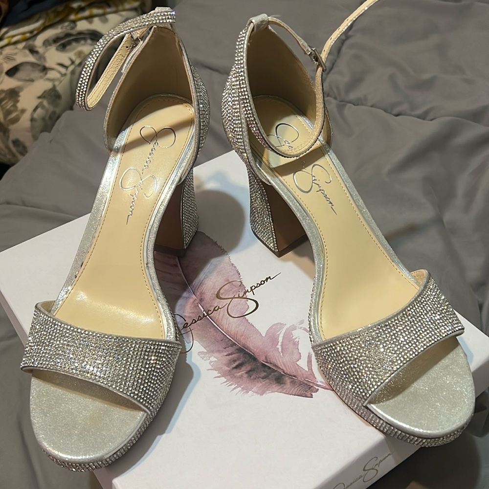Jessica Simpson platform rhinestone heel